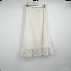 Vintage Lorraine Petticoat Full Skirt Slip Lingerie Nylon Ivory Large Modest